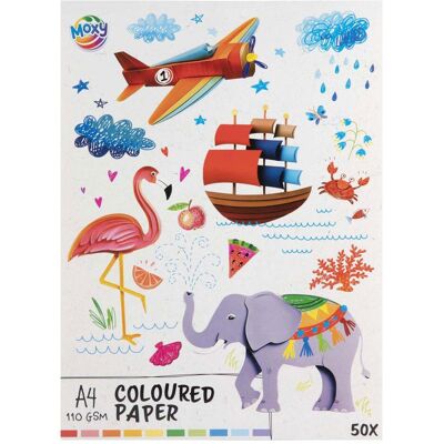 Grafix, Bastelpapier, Farbiges Papier (50x) Grafix, Bastelpapier, Farbiges Papier (50x)