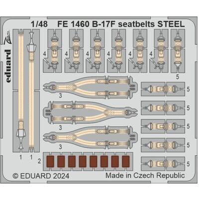 Eduard B-17F seatbelts STEEL 1/48 Eduard B-17F seatbelts STEEL 1/48