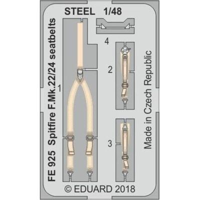 Eduard Spitfire F.Mk.22/24 seatbelts STEEL f.Ai Eduard Spitfire F.Mk.22/24 seatbelts STEEL f.Ai