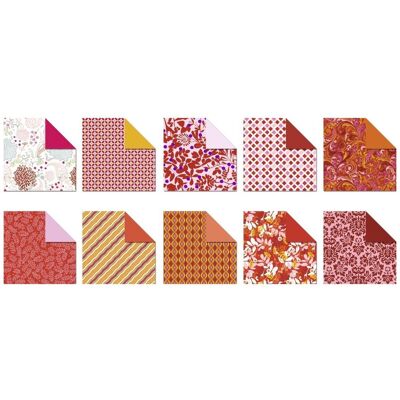 Ursus, Bastelpapier, Desinpapier Faltblätter 'Ruby' 100g/qm 15x15cm VE=50 Blatt sortiert 10 Designs (100 g/m², 1x) Ursus, Bastelpapier, Desinpapier Faltblätter 'Ruby' 100g/qm 15x15cm VE=50 Blatt sortiert 10 Designs (100 g/m², 1x)