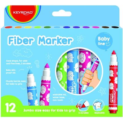 Keyroad, Marker, Jumbo starter-marker, 12 stück, box, farbmischung (12x) Keyroad, Marker, Jumbo starter-marker, 12 stück, box, farbmischung (12x)