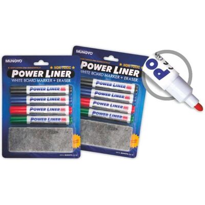 Mungo, Marker, Trocken abwischbarer Marker MA-4E 4 Farben + Reiniger (4x) Mungo, Marker, Trocken abwischbarer Marker MA-4E 4 Farben + Reiniger (4x)