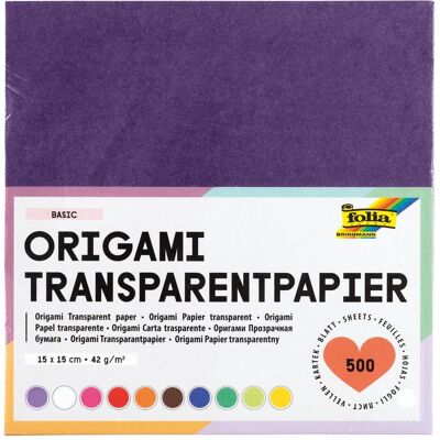 Folia Transparentpapier-Faltblätter 15x15cm - 500 Blatt - Mehrfarbig Folia Transparentpapier-Faltblätter 15x15cm - 500 Blatt - Mehrfarbig