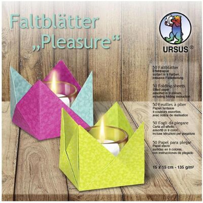 Ursus, Bastelpapier, Faltblätter Pleasure 135g/qm 15x15cm VE=50 Blatt 9 Farben (135 g/m², 50x) Ursus, Bastelpapier, Faltblätter Pleasure 135g/qm 15x15cm VE=50 Blatt 9 Farben (135 g/m², 50x)