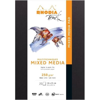 Rhodia, Bastelpapier, Touch Mixed Media Pad (250 g/m², 280x) Rhodia, Bastelpapier, Touch Mixed Media Pad (250 g/m², 280x)