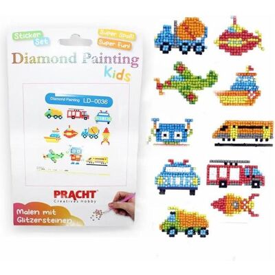 Pracht Diamond Painting Sticker Fahrzeuge 10er 4,5cm Pracht Diamond Painting Sticker Fahrzeuge 10er 4,5cm