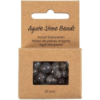 Creativ Company Perlen-Set Achatstein Transparent Grau, 6-10 mm Creativ Company Perlen-Set Achatstein Transparent Grau, 6-10 mm