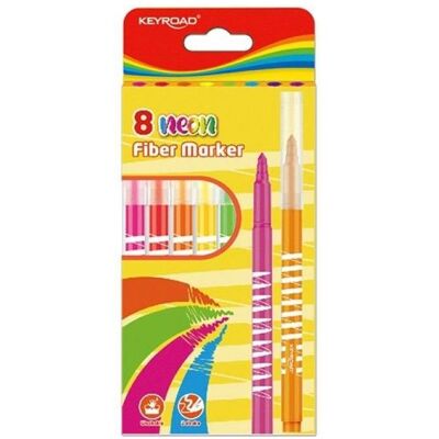 Keyroad, Marker, Fasermarker, neon, 8 stk., anhänger, farbmischung (8x) Keyroad, Marker, Fasermarker, neon, 8 stk., anhänger, farbmischung (8x)