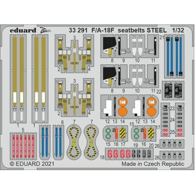 Eduard F/A-18F seatbelts STEEL, for REVELL Eduard F/A-18F seatbelts STEEL, for REVELL