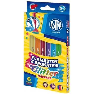 Astra, Marker, Runde Marker mit Glitzer, 6 ASTRA-Farben (6x) Astra, Marker, Runde Marker mit Glitzer, 6 ASTRA-Farben (6x)