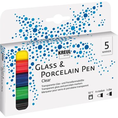 Kreul, Marker, glass color pen, 5er-Set (5x) Kreul, Marker, glass color pen, 5er-Set (5x)