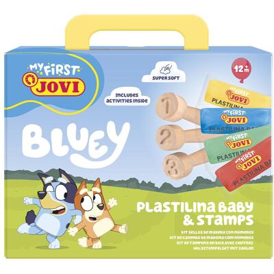 Jovi Bastelset Knetmasse und Holzstempel Bluey MY First Plastilina Jovi Bastelset Knetmasse und Holzstempel Bluey MY First Plastilina
