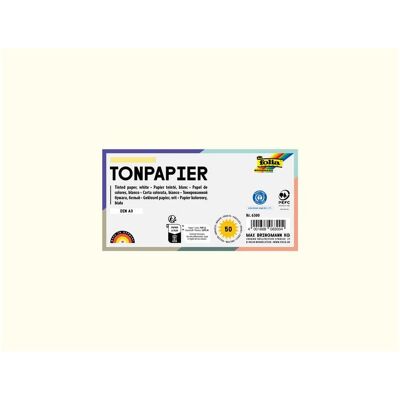 Folia, Bastelpapier, Zeichenpapier farbig Format A3 (130 g/m², 50x) Folia, Bastelpapier, Zeichenpapier farbig Format A3 (130 g/m², 50x)