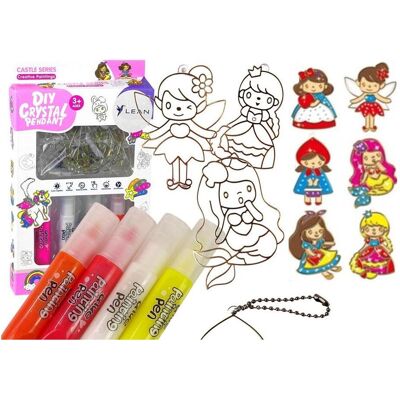 Lean Toys DIY Prinzessinnen-Buntglasanhänger 6 Stk Lean Toys DIY Prinzessinnen-Buntglasanhänger 6 Stk
