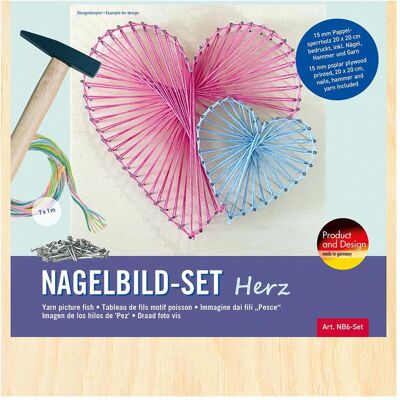 Pebaro Nagelbild-Set, Fadenbild, Fadenspannbild, String Art Bastelset mit Motiv Herz Pebaro Nagelbild-Set, Fadenbild, Fadenspannbild, String Art Bastelset mit Motiv Herz