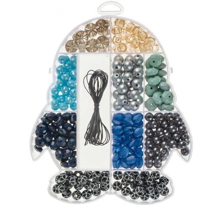 Glorex Perlen-Set Pinguin Kunststoff, ca. 395 Stk, 100g, blau Glorex Perlen-Set Pinguin Kunststoff, ca. 395 Stk, 100g, blau
