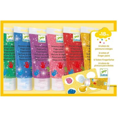 Djeco Fingerfarben Glitzer Tuben 6x1ass Djeco Fingerfarben Glitzer Tuben 6x1ass