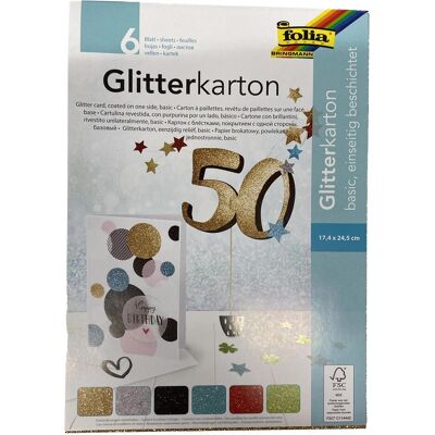 Folia, Bastelpapier, Glitterkarton (300 g/m²) Folia, Bastelpapier, Glitterkarton (300 g/m²)