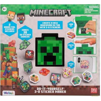 Paladone Products, Sticker, Minecraft 3D Sticker Maker (40 Sticker) Paladone Products, Sticker, Minecraft 3D Sticker Maker (40 Sticker)
