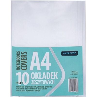 Astra, Heft + Block, Farblose A4-Notizbuchhülle (10 Stück) (A4, Weicher Einband) Astra, Heft + Block, Farblose A4-Notizbuchhülle (10 Stück) (A4, Weicher Einband)
