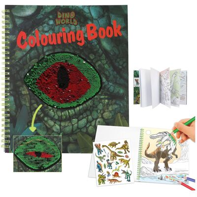 Dino World - Colouring Book With Reservible Seqins ( 0412757 ) Dino World - Colouring Book With Reservible Seqins ( 0412757 )