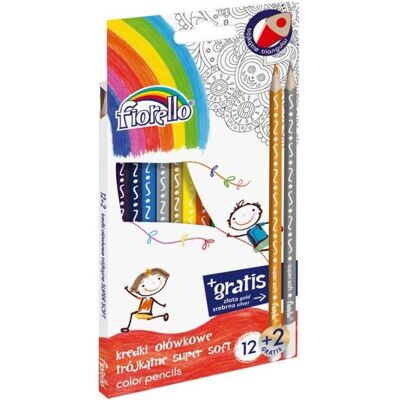GrandHall, Malstifte, Superweiche Buntstifte 12 Farben + 2 FIORELLO gratis (12x) GrandHall, Malstifte, Superweiche Buntstifte 12 Farben + 2 FIORELLO gratis (12x)