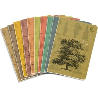 Elanders, Heft + Block, Zeszyt A5/64K grotelės By Nature - Forrest (10vnt) (A5, Kariert) Elanders, Heft + Block, Zeszyt A5/64K grotelės By Nature - Forrest (10vnt) (A5, Kariert)
