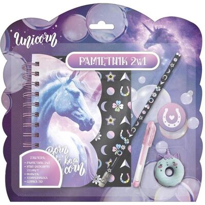 Derform, Heft + Block, 2in1-Tagebuch mit Vorhängeschloss + Einhorn-Zubehör 15 Derform, Heft + Block, 2in1-Tagebuch mit Vorhängeschloss + Einhorn-Zubehör 15