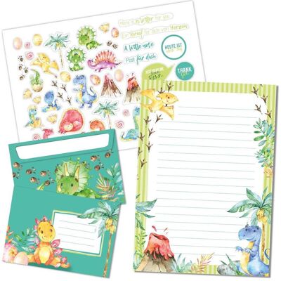 Papierdrachen Briefblock Set - Dinosaurier - Set 5 Papierdrachen Briefblock Set - Dinosaurier - Set 5