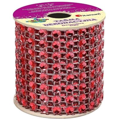 Titanum Band mit Kristallen 50mm x 2m rot Titanum Band mit Kristallen 50mm x 2m rot
