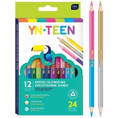 Oster, Malstifte, Doppelseitige Jumbo-Buntstifte, 24 Farben. (24x) Oster, Malstifte, Doppelseitige Jumbo-Buntstifte, 24 Farben. (24x)