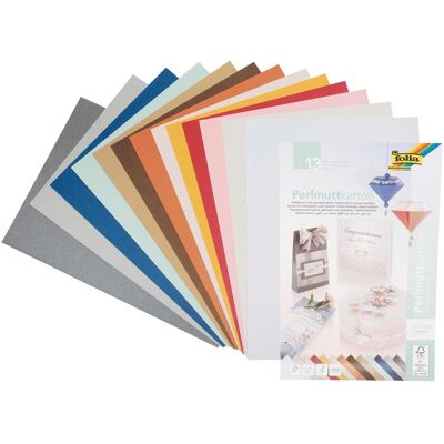 Folia Papier - Perlmuttkarton doppelseitig 25x35 250g 13 Farben Folia Papier - Perlmuttkarton doppelseitig 25x35 250g 13 Farben
