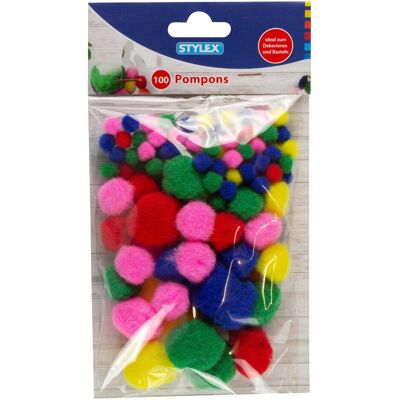 Magni Pompoms 100er bunt verschiedene Grössen Magni Pompoms 100er bunt verschiedene Grössen