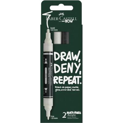 Faber-Castell, Marker, Filzstift 2 Spitzen Multi Marker Acryl 2er Set (2x) Faber-Castell, Marker, Filzstift 2 Spitzen Multi Marker Acryl 2er Set (2x)