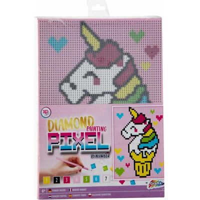 Grafix Pixel-by-Number-Leinwand - Einhorn Grafix Pixel-by-Number-Leinwand - Einhorn