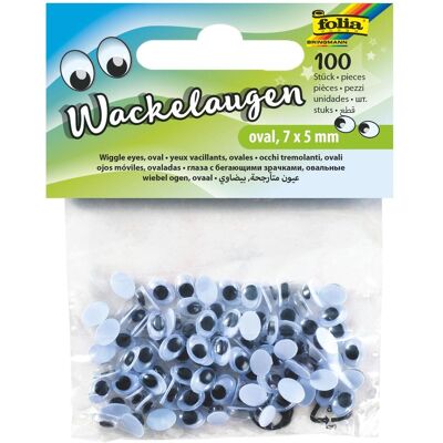 Folia Wackelaugen weiss oval 100 St. Folia Wackelaugen weiss oval 100 St.