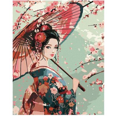 Ideyka Malen nach Zahlen - Dame im Kimono 40x50cm Ideyka Malen nach Zahlen - Dame im Kimono 40x50cm