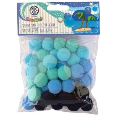 Astra Dekorative Pompons 20mm - Blue Lagoon Astra Dekorative Pompons 20mm - Blue Lagoon