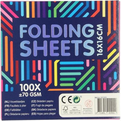 Wins Holland, Bastelpapier, Farbige Faltpapier 16x16cm, 100Stk. (100x) Wins Holland, Bastelpapier, Farbige Faltpapier 16x16cm, 100Stk. (100x)