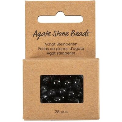 Creativ Company Perlen-Set Achatstein Schwarz, 6-10 mm, Packungsgrösse Creativ Company Perlen-Set Achatstein Schwarz, 6-10 mm, Packungsgrösse