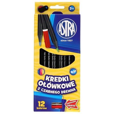 Astra, Malstifte, Schwarze Buntstifte, 12 Farben (12x) Astra, Malstifte, Schwarze Buntstifte, 12 Farben (12x)