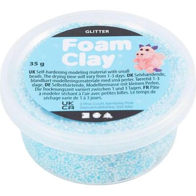 Foam Clay, Modelliermasse, , glitter, light blue, 35 g/ 1 tub Foam Clay, Modelliermasse, , glitter, light blue, 35 g/ 1 tub
