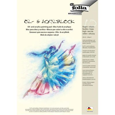 Folia, Bastelpapier, 10 Zeichenblock für Öl- und Acrylfarben DIN A4 (290 g/m², 1x) Folia, Bastelpapier, 10 Zeichenblock für Öl- und Acrylfarben DIN A4 (290 g/m², 1x)