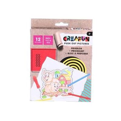 Creafun Prikblok Durchstechblock mit Stift und 12 Schablonen Bauernhaus Creafun Prikblok Durchstechblock mit Stift und 12 Schablonen Bauernhaus
