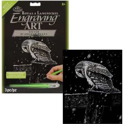 Magni Royal & Langnickel - Kratzbild Eule, Silber, Kratzbilder für Kinder und Erwachsene, mit Kratzstift u Magni Royal & Langnickel - Kratzbild Eule, Silber, Kratzbilder für Kinder und Erwachsene, mit Kratzstift u