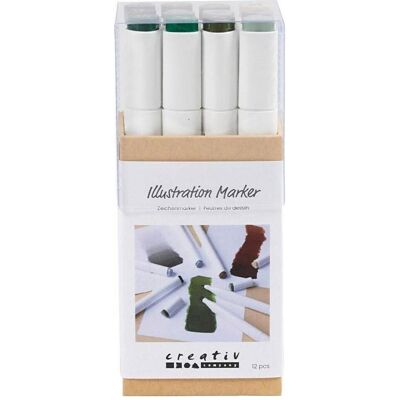 Creativ Company, Marker, Kalligraphiemarker 1+ 8 mm, 12 Stück, Naturfarben (12x) Creativ Company, Marker, Kalligraphiemarker 1+ 8 mm, 12 Stück, Naturfarben (12x)
