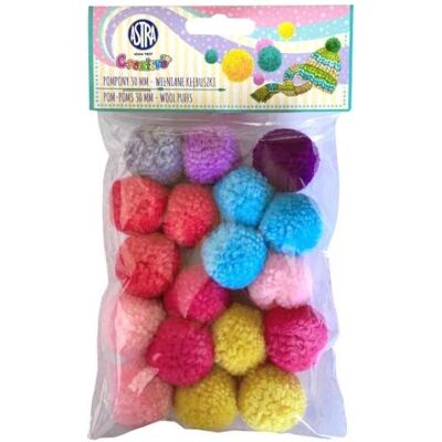 Astra Dekorative Pompons 30mm - Wollkugeln Astra Dekorative Pompons 30mm - Wollkugeln