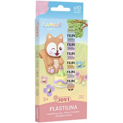 Jovi PLASTILINA Knetmasse Kawaii 10er Schachtel, sortiert Jovi PLASTILINA Knetmasse Kawaii 10er Schachtel, sortiert
