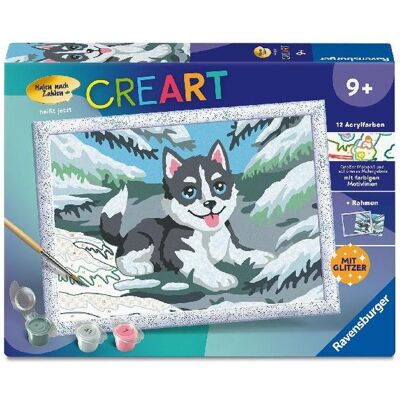 Ravensburger CreArt, Malen nach Zahlen Kinder - Frecher Husky Ravensburger CreArt, Malen nach Zahlen Kinder - Frecher Husky