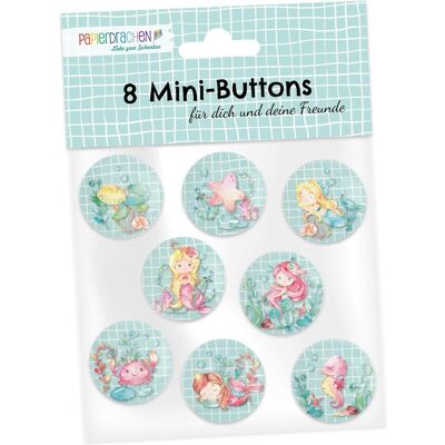 Papierdrachen 8 Mini Buttons - Meerjungfrau Papierdrachen 8 Mini Buttons - Meerjungfrau